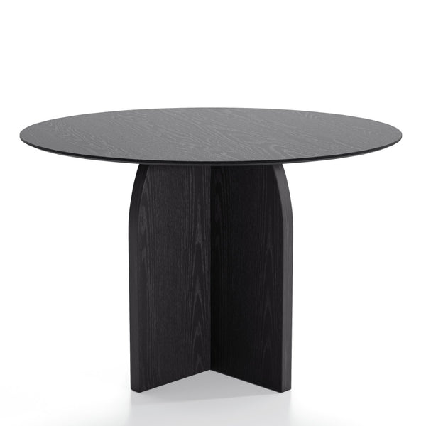 HomeRoots 45" Beige Solid Wood Round Dining Table with Pedestal Base - Stylish Centerpiece for Any Home 712168