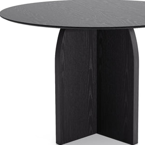 HomeRoots 45" Beige Solid Wood Round Dining Table with Pedestal Base - Stylish Centerpiece for Any Home 712168