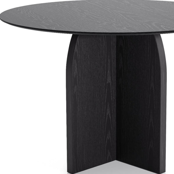 HomeRoots 45" Beige Solid Wood Round Dining Table with Pedestal Base - Stylish Centerpiece for Any Home 712168