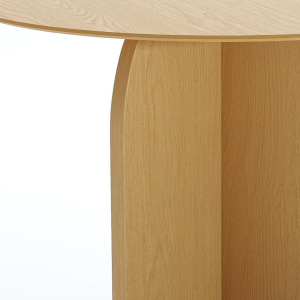 HomeRoots 52" Beige Solid Wood Round Dining Table with Elegant Pedestal Base - Perfect for Family Gatherings! 712169