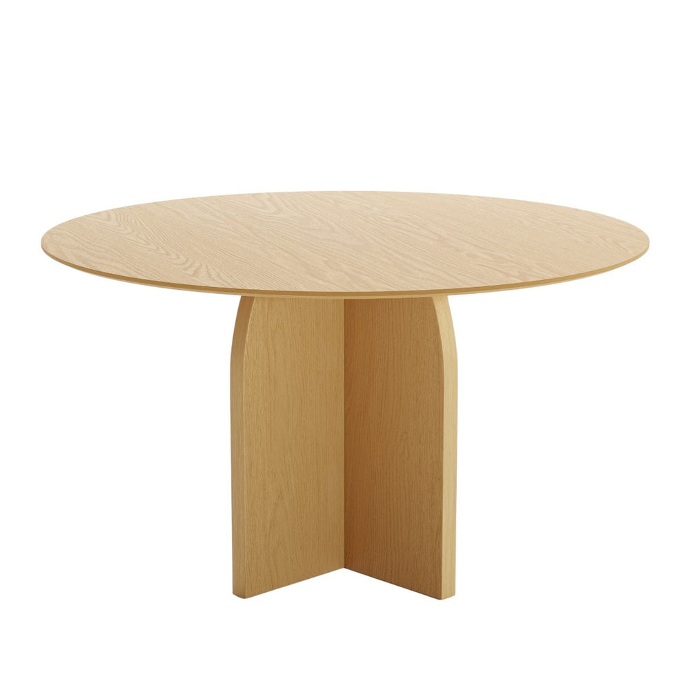 HomeRoots 52" Black Solid Wood Round Dining Table with Pedestal Base – Stylish, Durable, Perfect for Gatherings 712170