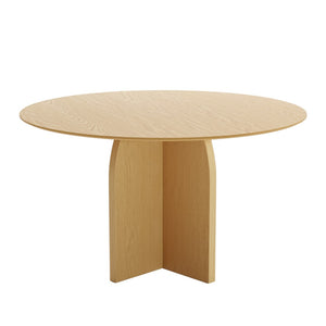 HomeRoots 52" Black Solid Wood Round Dining Table with Pedestal Base – Stylish, Durable, Perfect for Gatherings 712170