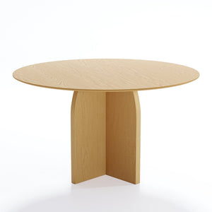 HomeRoots 52" Black Solid Wood Round Dining Table with Pedestal Base – Stylish, Durable, Perfect for Gatherings 712170