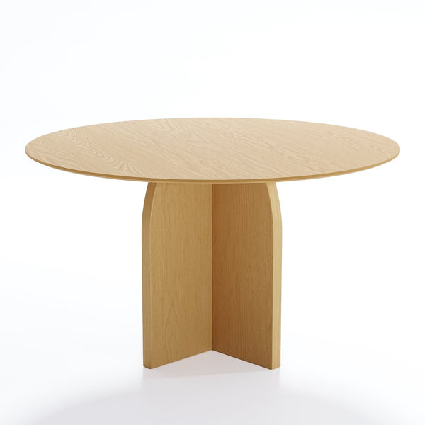 HomeRoots 52" Black Solid Wood Round Dining Table with Pedestal Base – Stylish, Durable, Perfect for Gatherings 712170