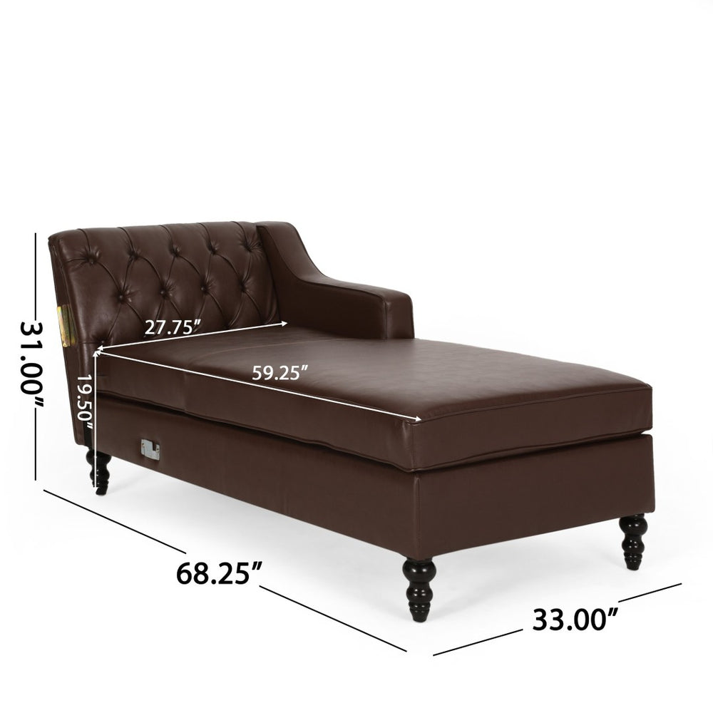 English Elm Sectional-chaise Curved L Shaped Sofa with Chaise Plush Foam Seating for Living Room 71217.00DBRN