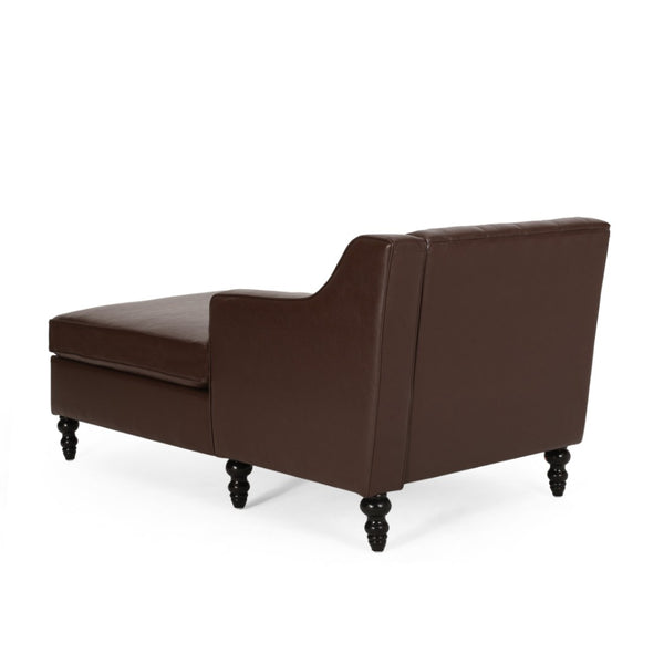English Elm Sectional-chaise Curved L Shaped Sofa with Chaise Plush Foam Seating for Living Room 71217.00DBRN