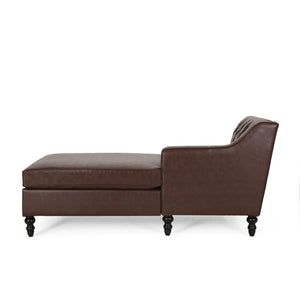 English Elm Sectional-chaise Curved L Shaped Sofa with Chaise Plush Foam Seating for Living Room 71217.00DBRN