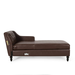 English Elm Sectional-chaise Curved L Shaped Sofa with Chaise Plush Foam Seating for Living Room 71217.00DBRN