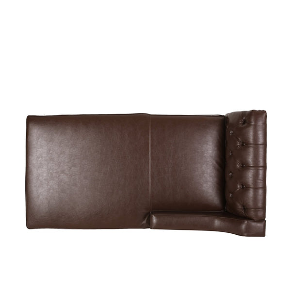 English Elm Sectional-chaise Curved L Shaped Sofa with Chaise Plush Foam Seating for Living Room 71217.00DBRN