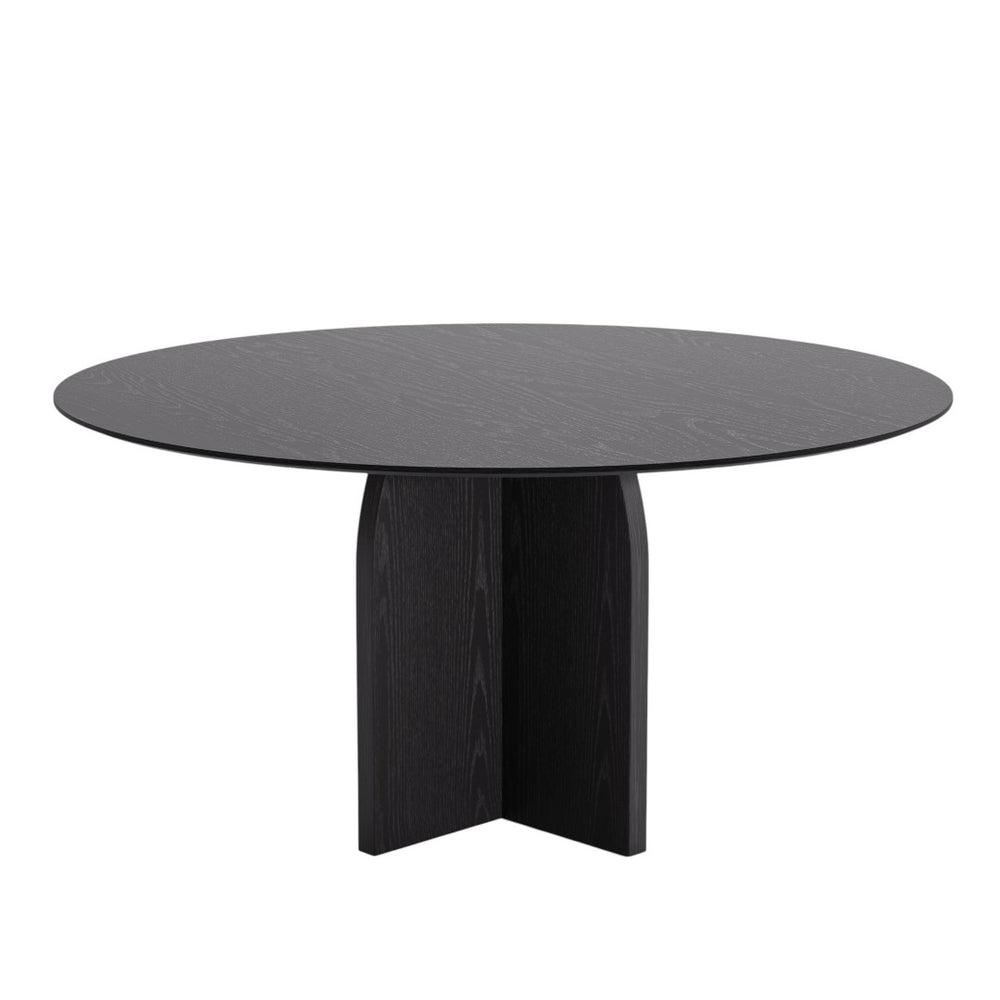 HomeRoots 58" Beige Solid Wood Round Dining Table - Elegant Pedestal Base for Family Gatherings & Events 712172