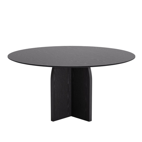 HomeRoots 58" Beige Solid Wood Round Dining Table - Elegant Pedestal Base for Family Gatherings & Events 712172