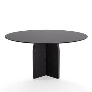 HomeRoots 58" Beige Solid Wood Round Dining Table - Elegant Pedestal Base for Family Gatherings & Events 712172