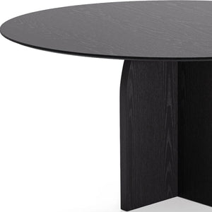 HomeRoots 58" Beige Solid Wood Round Dining Table - Elegant Pedestal Base for Family Gatherings & Events 712172