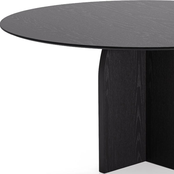 HomeRoots 58" Beige Solid Wood Round Dining Table - Elegant Pedestal Base for Family Gatherings & Events 712172