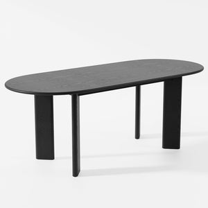 HomeRoots 78" Black Solid Wood Oval Dining Table - Elegant Design for Family Gatherings & Versatile Use 712174