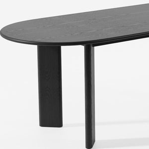 HomeRoots 78" Black Solid Wood Oval Dining Table - Elegant Design for Family Gatherings & Versatile Use 712174