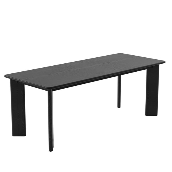 HomeRoots 42" Black Solid Wood Round Top Dining Table - Modern Elegance for Dining and Entertaining Spaces 712175