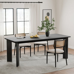 HomeRoots 42" Black Solid Wood Round Top Dining Table - Modern Elegance for Dining and Entertaining Spaces 712175