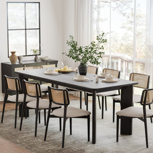 HomeRoots 42" Black Solid Wood Round Top Dining Table - Modern Elegance for Dining and Entertaining Spaces 712175