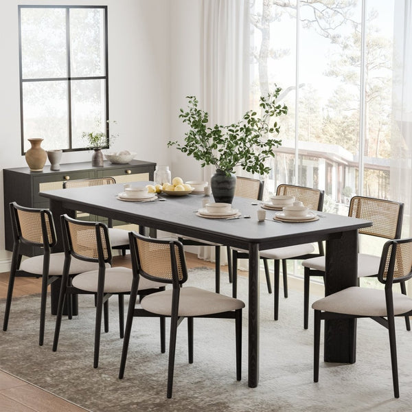 HomeRoots 42" Black Solid Wood Round Top Dining Table - Modern Elegance for Dining and Entertaining Spaces 712175