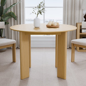 HomeRoots 45" Brown Solid Wood Round Top Dining Table - Timeless Design for Cozy Meals, Entertaining & Work 712177