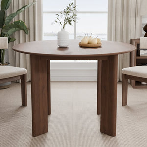 HomeRoots 45" Black Solid Wood Round Dining Table - Elegant Design for Modern & Traditional Spaces, Durable! 712178