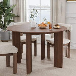 HomeRoots 45" Black Solid Wood Round Dining Table - Elegant Design for Modern & Traditional Spaces, Durable! 712178