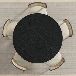 HomeRoots 45" Beige Solid Oak Round Dining Table - Timeless Style for Family Meals, Entertaining & Workspaces 712179