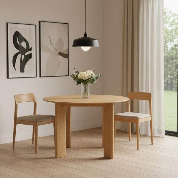 HomeRoots 51" Brown Solid Wood Round Dining Table - Timeless Design for Family Meals, Entertaining & Versatility 712180