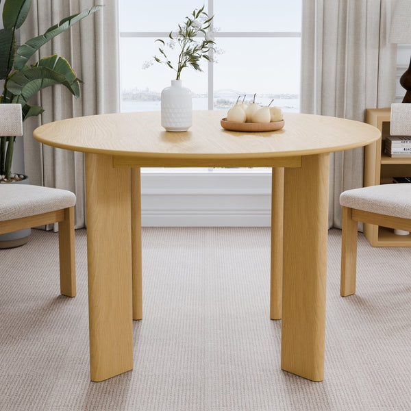 HomeRoots 51" Brown Solid Wood Round Dining Table - Timeless Design for Family Meals, Entertaining & Versatility 712180
