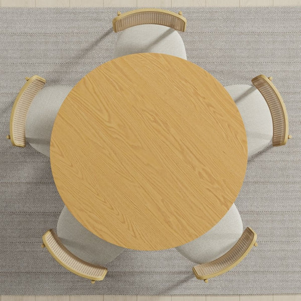 HomeRoots 51" Brown Solid Wood Round Dining Table - Timeless Design for Family Meals, Entertaining & Versatility 712180