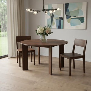 HomeRoots 51" Black Solid Wood Round Top Dining Table - Modern Design, Durable Oak, Perfect for Dining & Workspace 712181