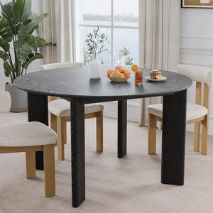 HomeRoots 51" Beige Solid Wood Round Dining Table - Elegant Centerpiece for Modern Homes & Gatherings 712182