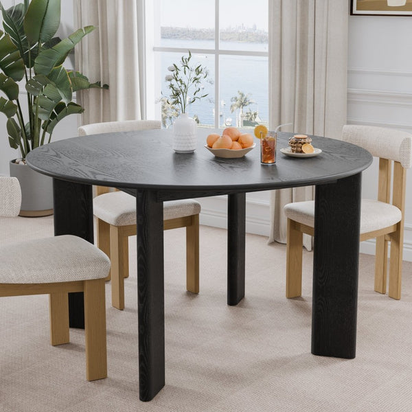HomeRoots 51" Beige Solid Wood Round Dining Table - Elegant Centerpiece for Modern Homes & Gatherings 712182