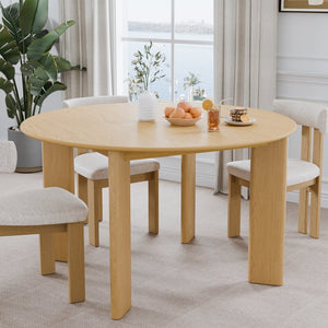 HomeRoots 58" Black Solid Wood Round Dining Table – Elegant Design for Versatile Dining & Entertaining Spaces 712183