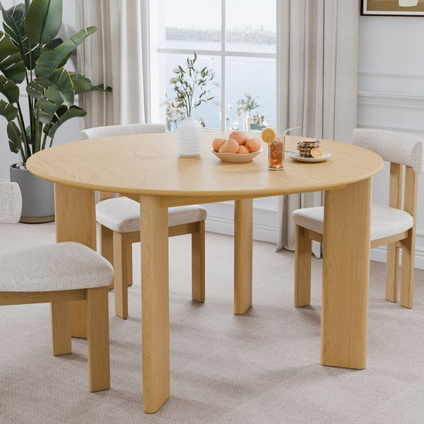HomeRoots 58" Black Solid Wood Round Dining Table – Elegant Design for Versatile Dining & Entertaining Spaces 712183