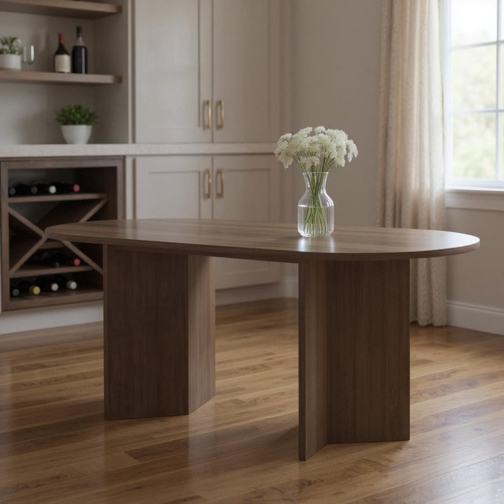 HomeRoots 33" Yellow Solid Wood Oval Bar Table - Stylish Seating for 6, Perfect for Gatherings & Entertaining! 712191