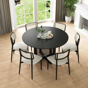 HomeRoots 52" Solid Wood Round Bar Table – Durable, Sleek Design for Casual Dining or Entertaining Up to 6 712198