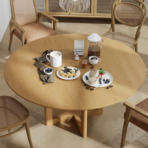 HomeRoots 59" Black Solid Wood Round Bar Table - Stylish Bistro Centerpiece for Restaurants & Cafes, Seats 6 712200