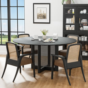 HomeRoots 59" Brown Solid Wood Round Bar Table - Stylish Bistro Design for Dining, Gatherings & Hospitality 712201