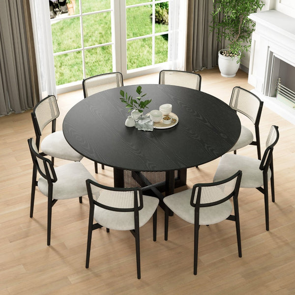 HomeRoots 59" Brown Solid Wood Round Bar Table - Stylish Bistro Design for Dining, Gatherings & Hospitality 712201