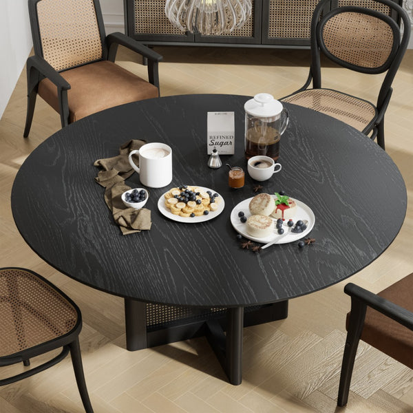 HomeRoots 59" Brown Solid Wood Round Bar Table - Stylish Bistro Design for Dining, Gatherings & Hospitality 712201