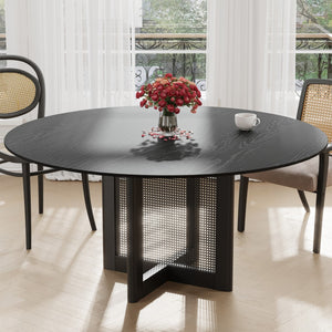 HomeRoots 59" Brown Solid Wood Round Bar Table - Stylish Bistro Design for Dining, Gatherings & Hospitality 712201