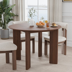 HomeRoots 42" Black Solid Wood Rounded Bar Table - Modern Design for Inviting Gatherings & Conversations 712203