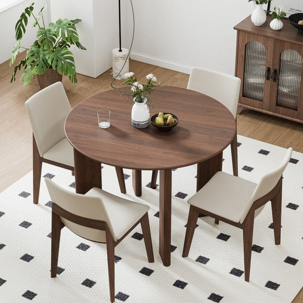 HomeRoots 42" Black Solid Wood Rounded Bar Table - Modern Design for Inviting Gatherings & Conversations 712203