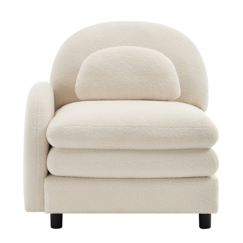 English Elm Vitoria Curved Modular Sectional Sofa Teddy Fleece Upholstered Contemporary Living Room W5656P454254