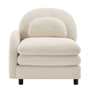 English Elm Vitoria Curved Modular Sectional Sofa Teddy Fleece Upholstered Contemporary Living Room W5656P454254