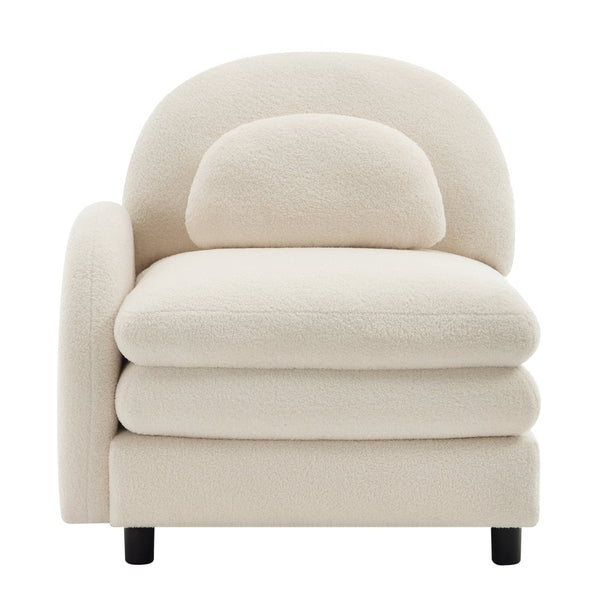 English Elm Vitoria Curved Modular Sectional Sofa Teddy Fleece Upholstered Contemporary Living Room W5656P454254