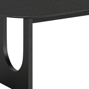 HomeRoots 45" Black Solid Wood Rounded Bar Table - Modern High-Top Design for Stylish Gatherings & Comfort 712207