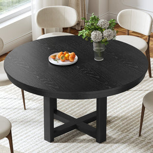 HomeRoots 42" Black Solid Wood Round Bar Table - Modern Bistro Design for Restaurants & Home Entertaining Spaces 712208